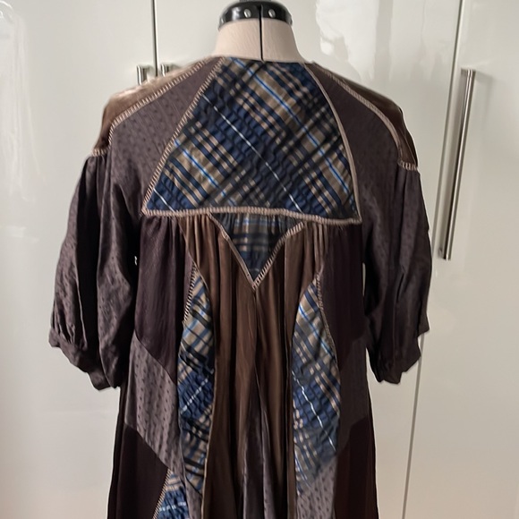 BCBGMAXAZRIA Multi colored Dress in Brown/Gold/Blue Size-Small/fits M/L NWT - Picture 8 of 13